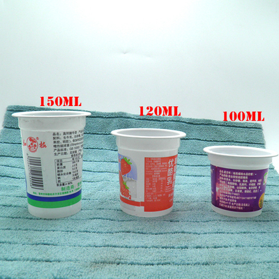 trắng PP in tùy chỉnh sinh tố dùng một lần sữa / sữa chua / Cốc trà cốc nhựa có nắp màu sắc
