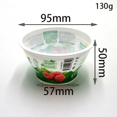 Cốc nhựa thực phẩm 4oz cốc sữa chua uống sữa chua tùy chỉnh bằng nhựa có nắp lá nhôm