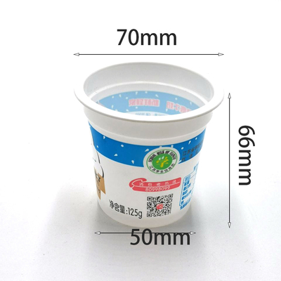 Thực phẩm cấp cốc nhựa 100ml tùy chỉnh cốc sữa chua uống sữa chua với nắp nhôm